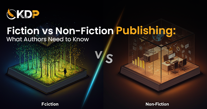 Fiction publishing vs non-fiction publishing comparison showing fiction publishing tips and non-fiction publishing guide for book genre publishing
