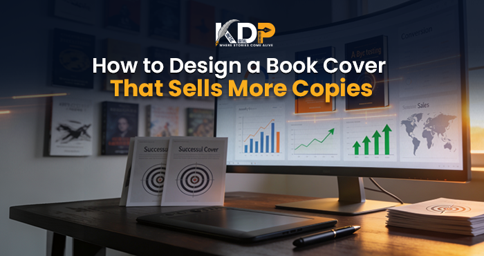Author learning how to design a book cover with professional book cover design tips for self-published writers