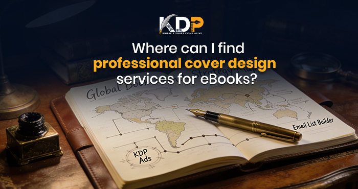Professional cover design services for eBooks, showing custom book cover creation for self-published authors on Amazon
